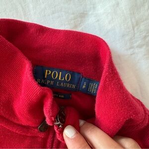 Polo Ralph Lauren Men's Estate-Rib Cotton Quarter-Zip Pullover

 Size small Red